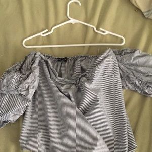 Stripped off the shoulder blouse